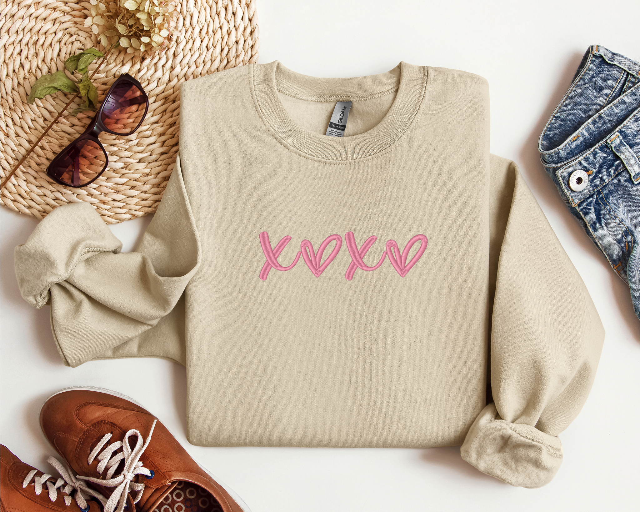 Embroider XOXO Valentine Day Sweatshirt