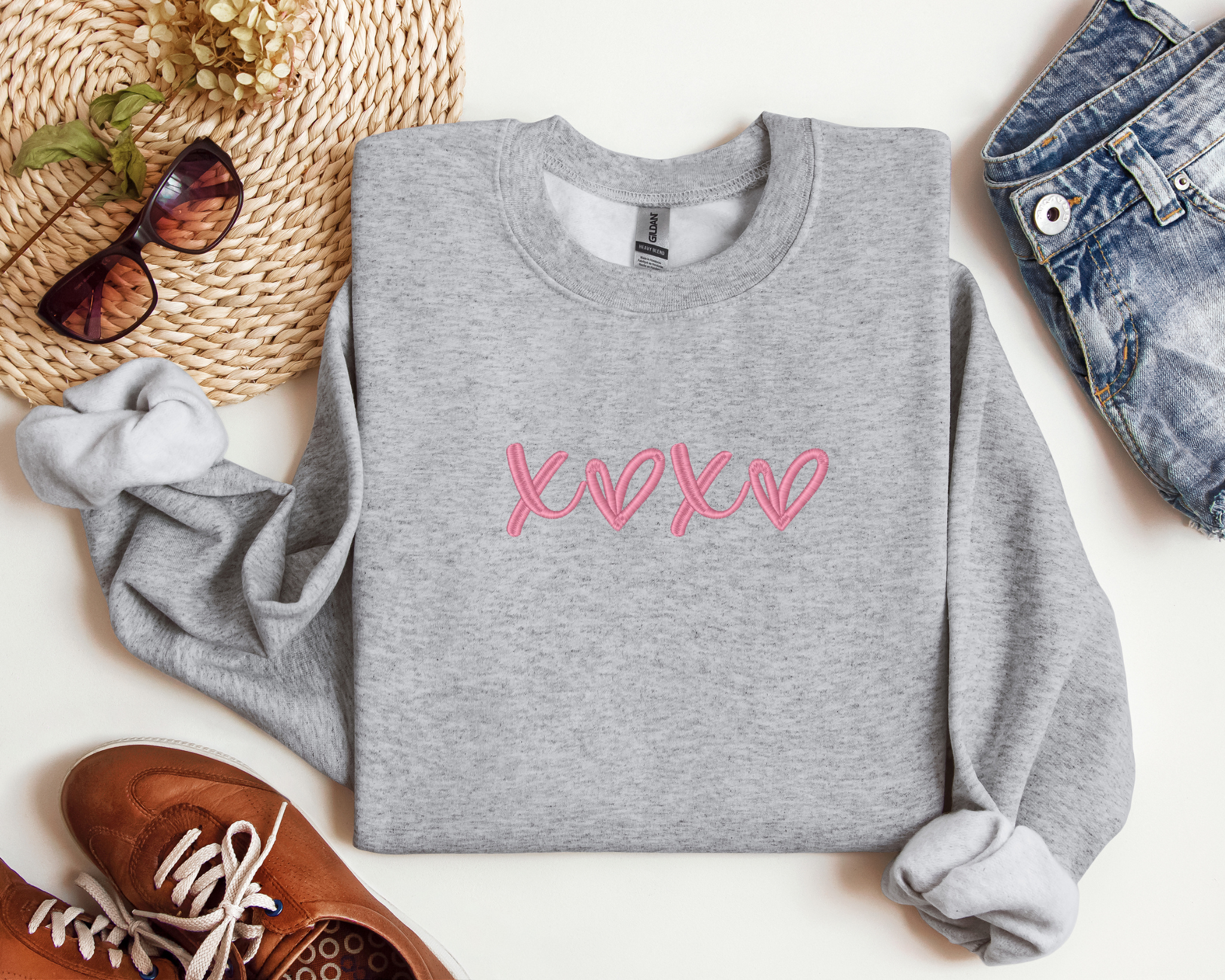 Embroider XOXO Valentine Day Sweatshirt