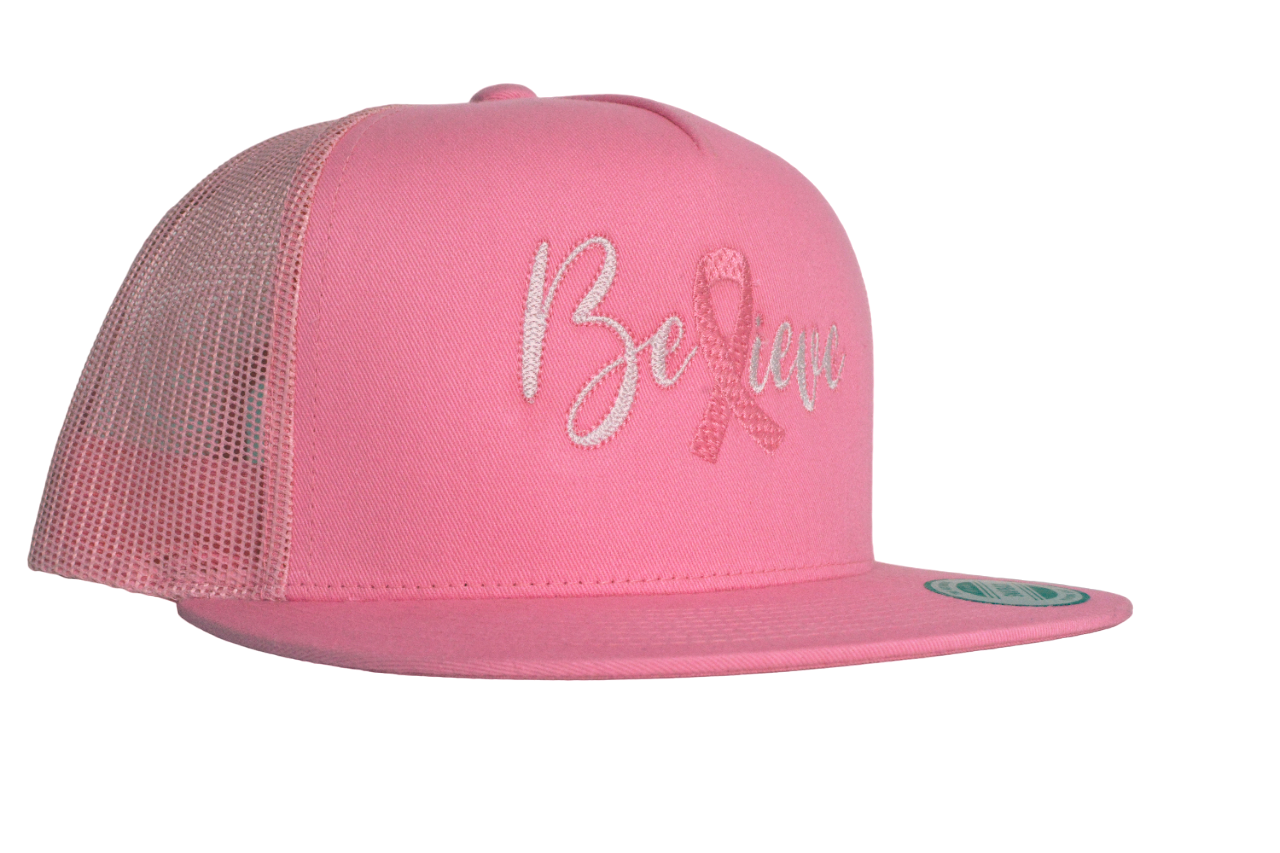 Pink Cancer Ribbon Awareness Hat